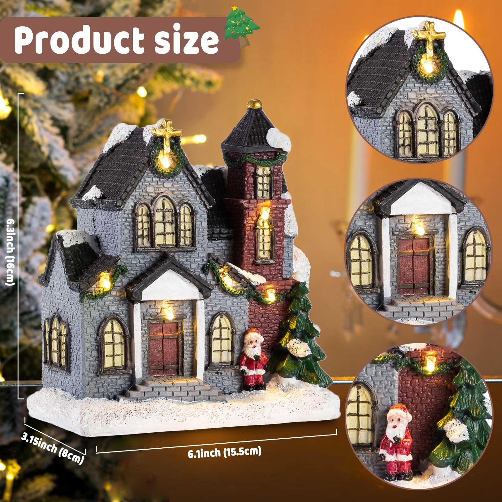 Amazon.co.jp: innodept12 クリスマス 教会 村 点灯 ハウス - LED
